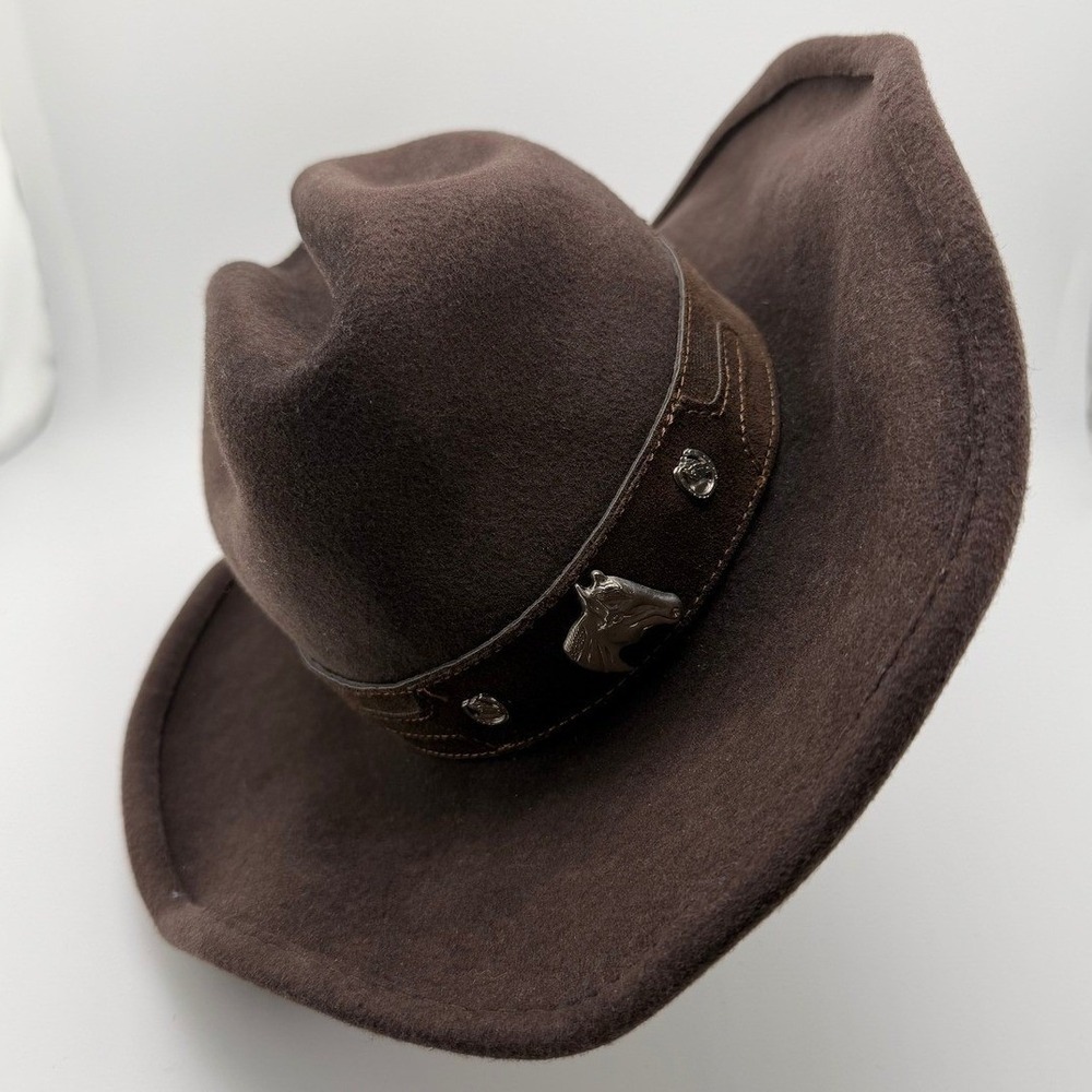 Cody James Brown Felt Cowboy Hat Western‎ Style Horse Buckle Size S